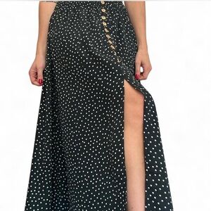 SHEIN Black and White Polka Dot Maxi Skirt